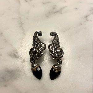 Barbara Bixby feather onyx earrings
